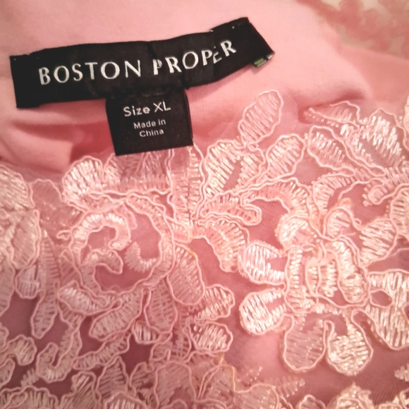 Boston Proper Pink Embellished 3/4 Sleeve Blouse XL NWOT - Picture 3 of 4